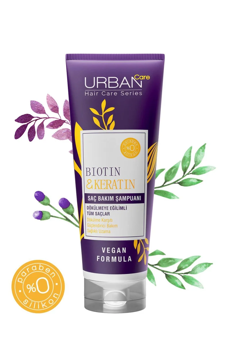 SAÇ ŞAMPUANI & BIOTIN VE KERATIN DÖKÜLMEYE EĞİLİMLİ SAÇLARA ÖZEL VEGAN 250ML