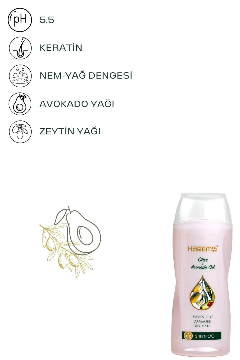Şampuan & Zeytinyağı Ve Avokado Yağı Şampuan 350ML