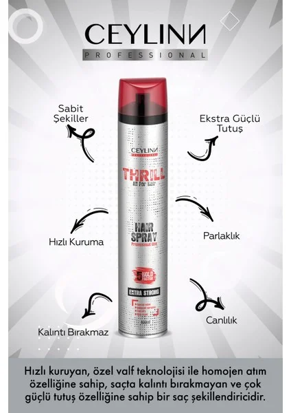 Thrill Saç Spreyi 400 Ml Ultra Strong