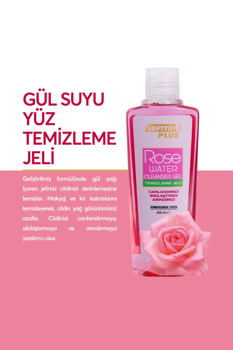 GÜL SUYU YÜZ TEMİZLEME JELİ 200 ML