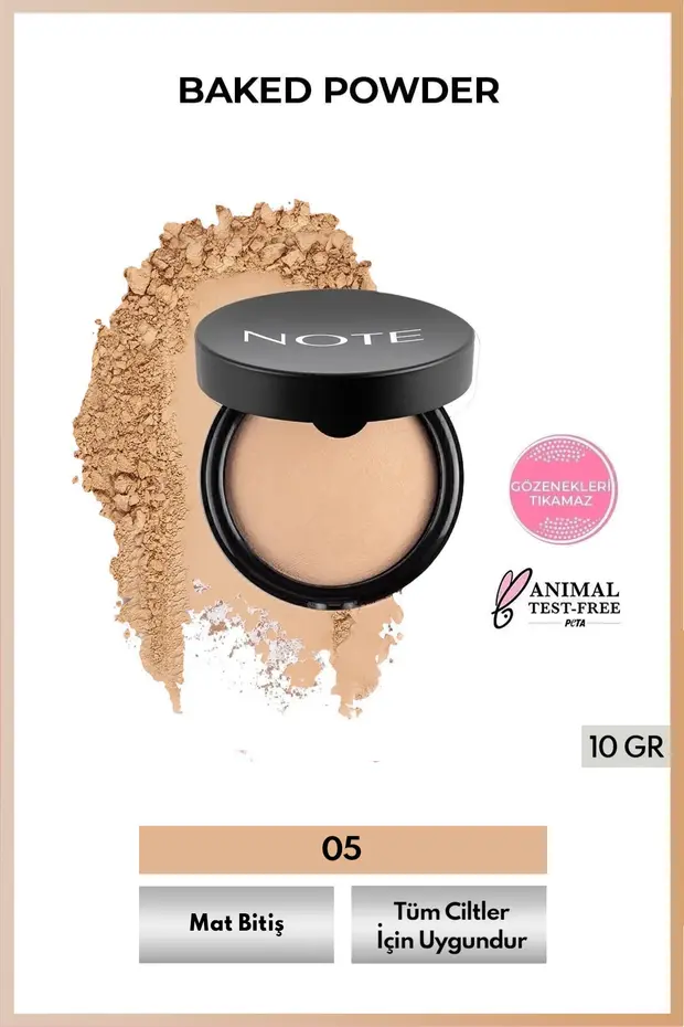 Cosmetics Baked Powder Mat Bitişli Fırınlanmış Toz Pudra - 05 Soft Beige