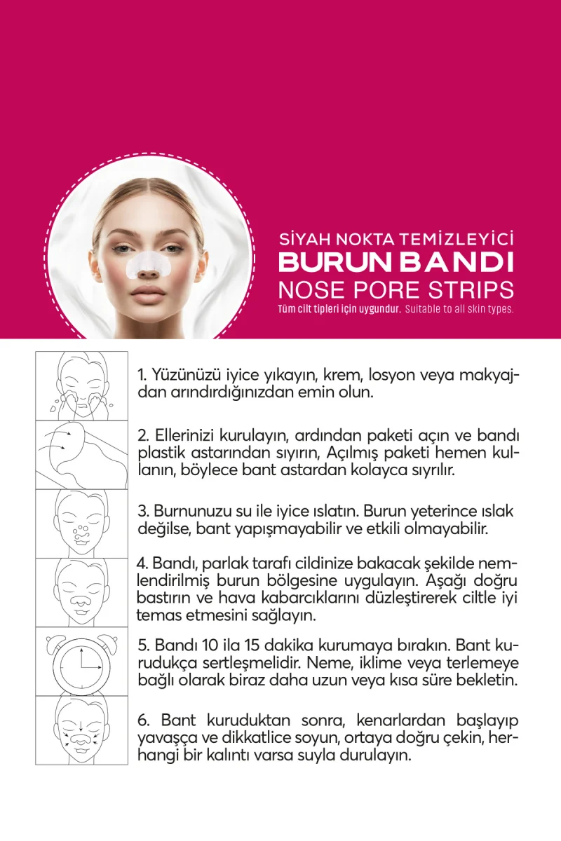 BURUN BANDI SİYAH NOKTA TEMİZLEME KADIN 6 LI