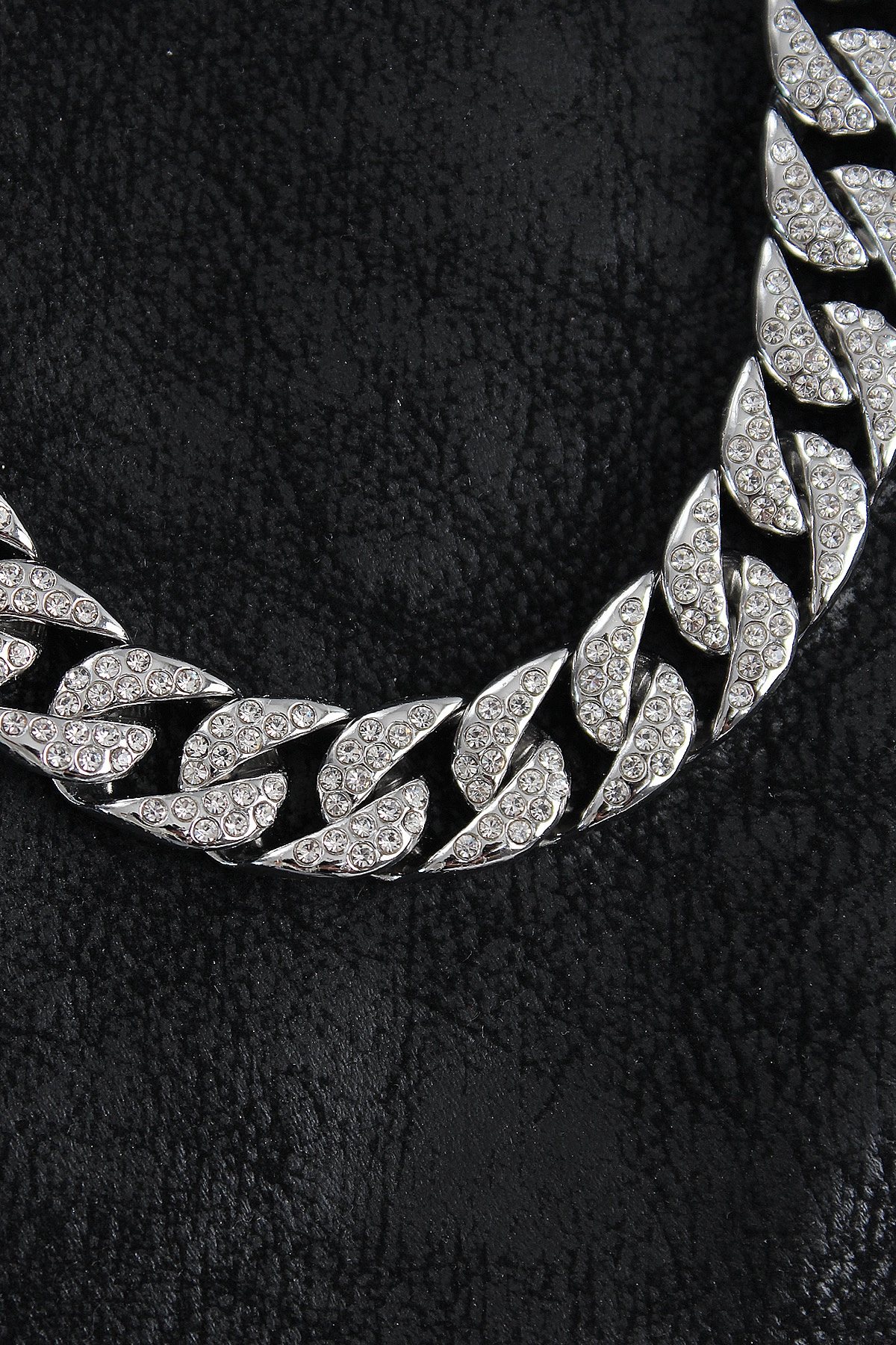 Pirinç Zirkon Taşlı Cuba Gurmet Model Gümüş Renk Erkek Kolye