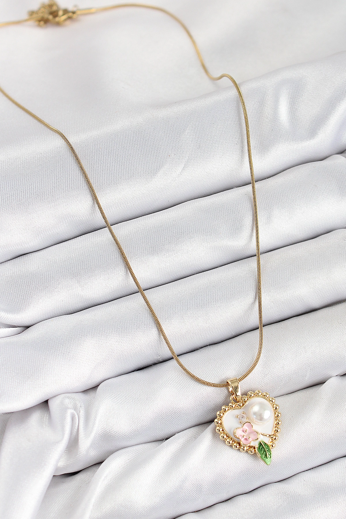 316L Çelik Sanatsal Portre Model Gold Renk Kadın Kolye