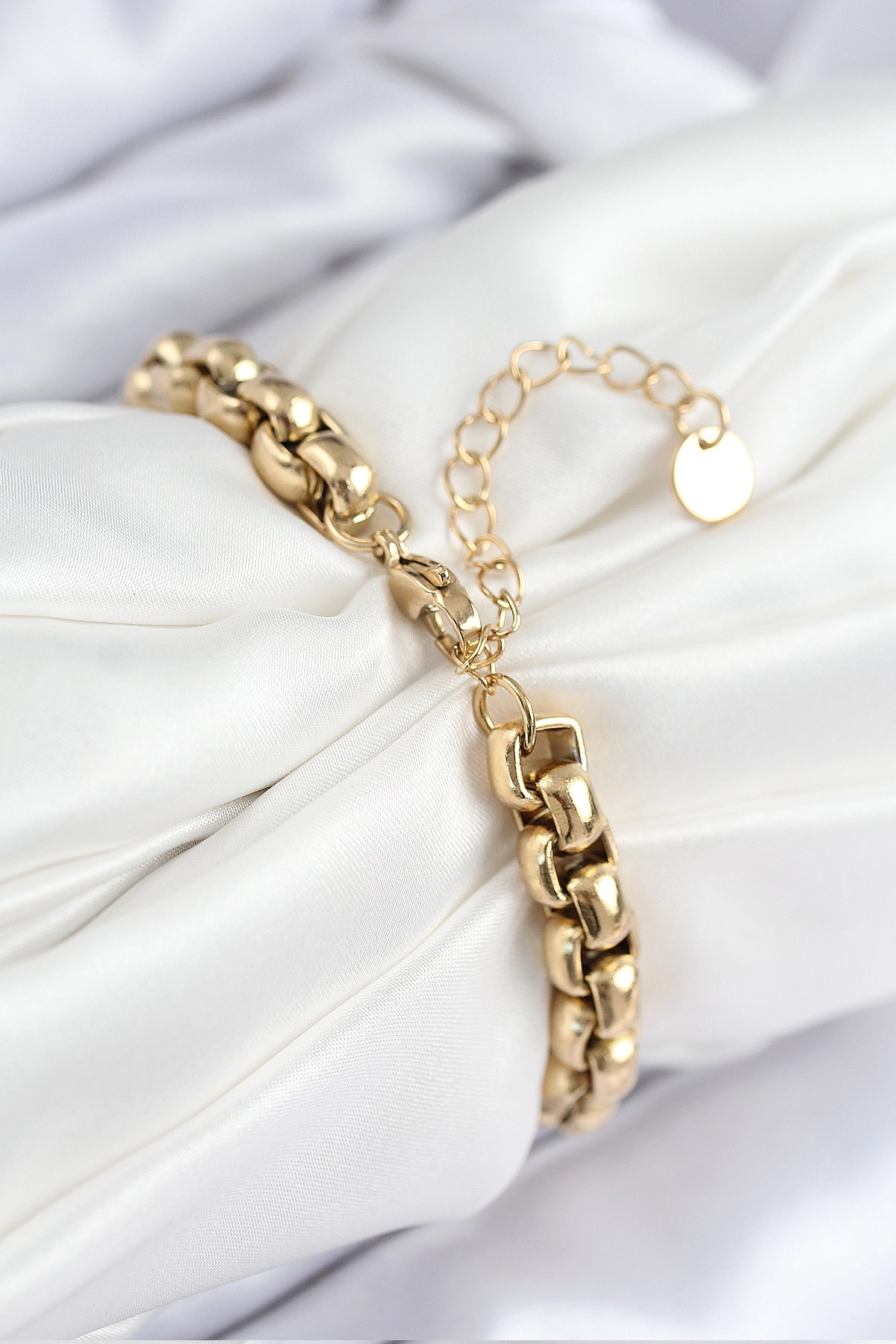 316L Çelik Halat Zincir Model Gold Renk Kadın Bileklik