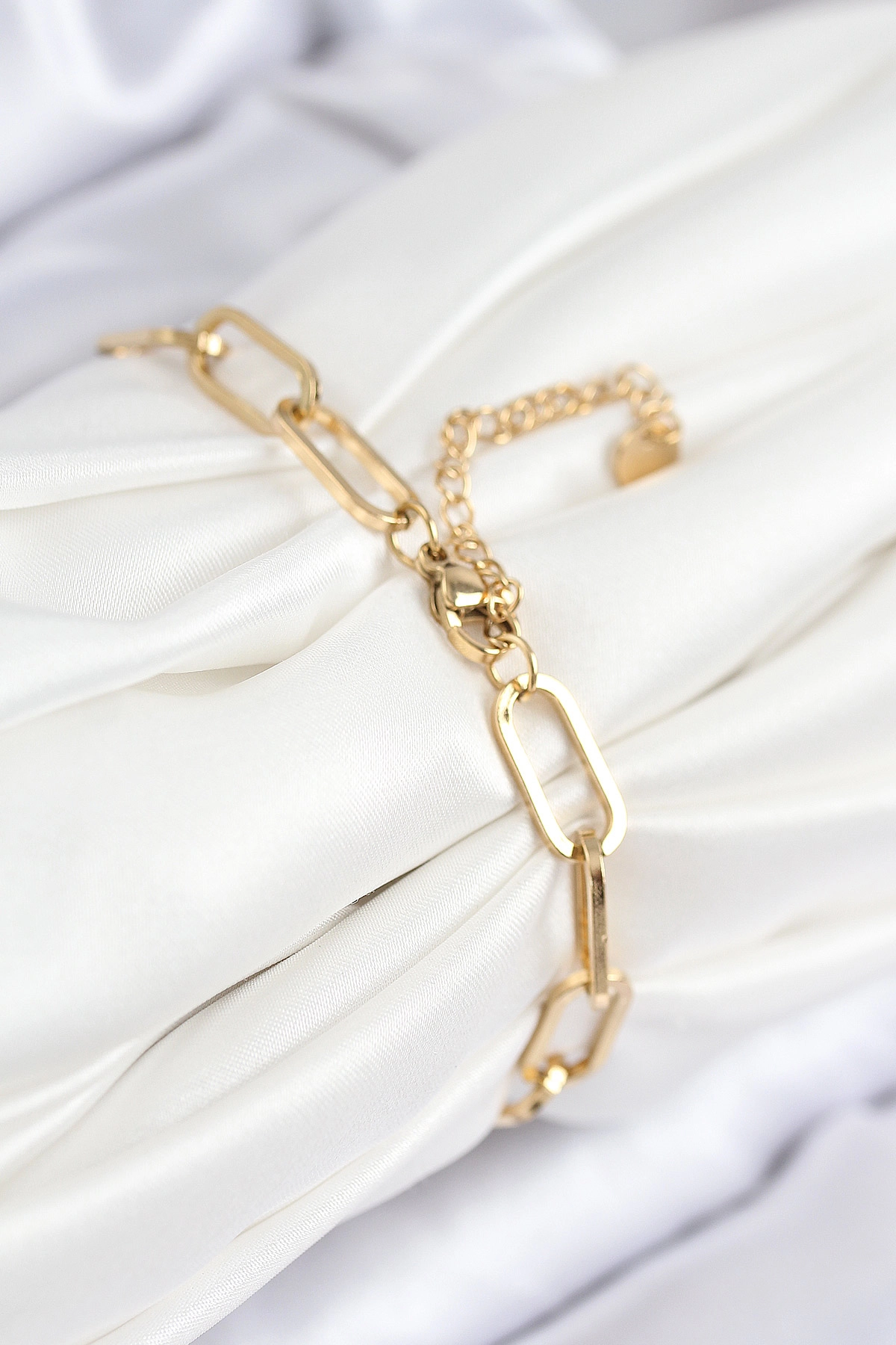 316L Çelik Nazar Boncuğu Ve Zirkon Taşlı Kalp Model Gold Renk Kadın Bileklik