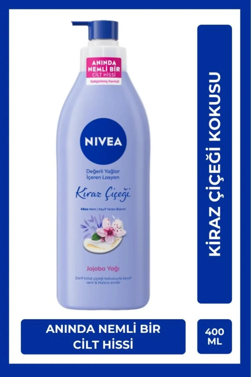 Vücut Bakim Losyonu & Kiraz Çiçegi Ve Jojoba Yağı & Değerli Yağlar & Kuru Ciltler İçin 400ML