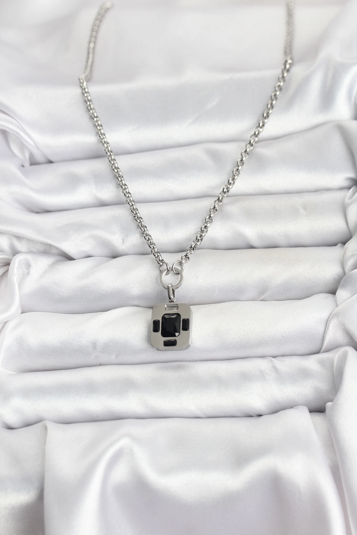 316L Çelik Zincir Gümüş Renk Vintage Model Kadın Kolye