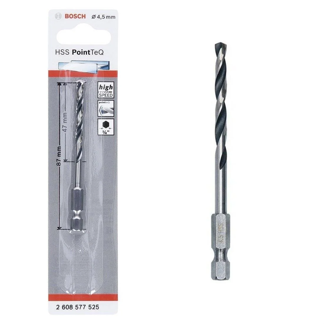 Point TeQ Altıgen Şaftlı Hss Matkap Ucu 4,5 mm