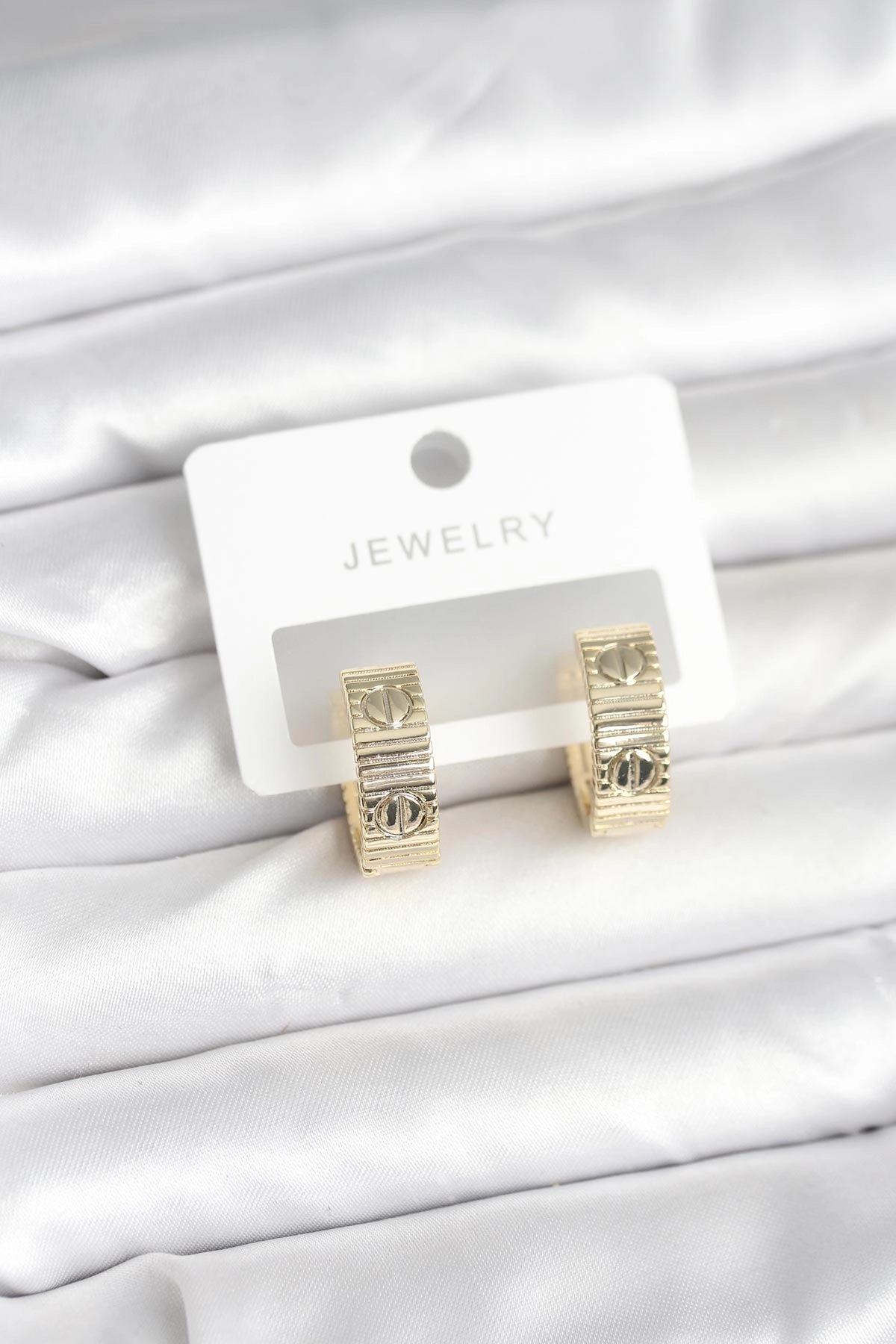 Pirinç Gold Renk Halka Kadın Küpe