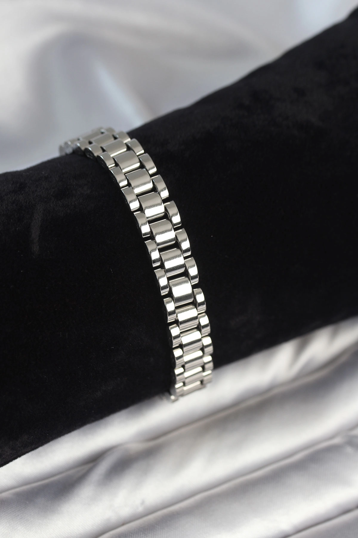 316L Çelik Gümüş Renk 9 mm Kalınlık Erkek Bileklik