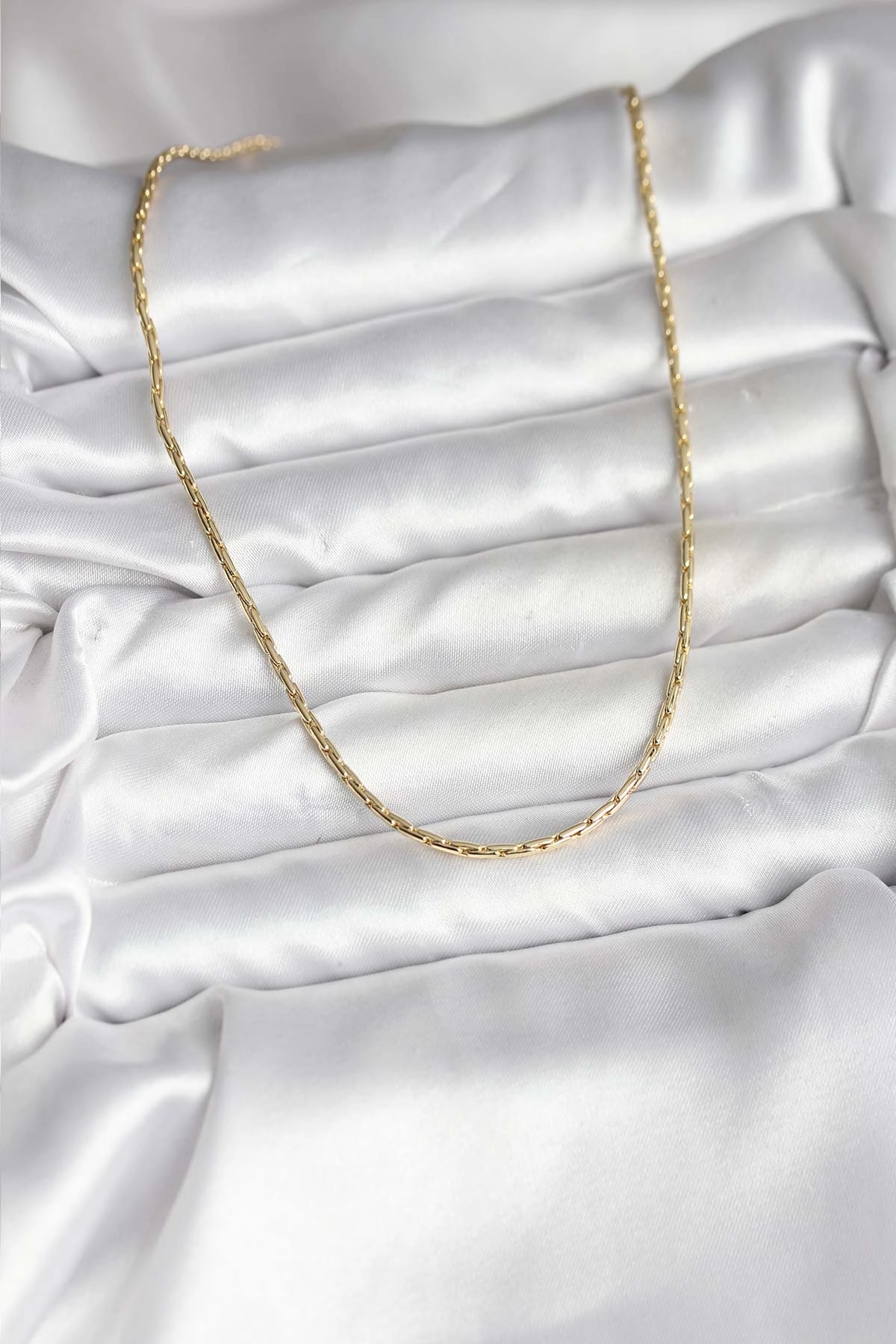 14K Gold Renk Kaplama İnce Zincir Model CM Kadın Kolye