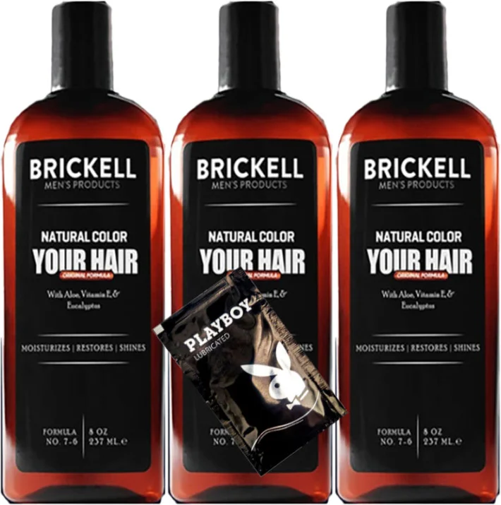 Brickell Anti-White Erkeklere Özel 3 Adet x Beyazlık Giderici 237 ml Saç Sakal Bakım Şampuanı + 1 Hediye Jel ASIMX:0336