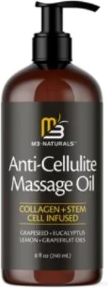 M3 Naturals  Kolajen ve Kök Hücre Içeren Anti Selülit Masaj Yağı-Anti Cellulite Massage Oil x 2 Adet