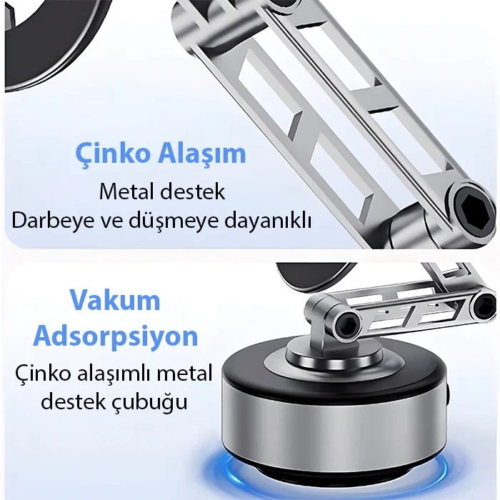 ALLY X91 Manyetik Vakumlu Araç Telefon Tutucu Ayna-Cam-Araba Magsafe Araç Tutucu-(5775)
