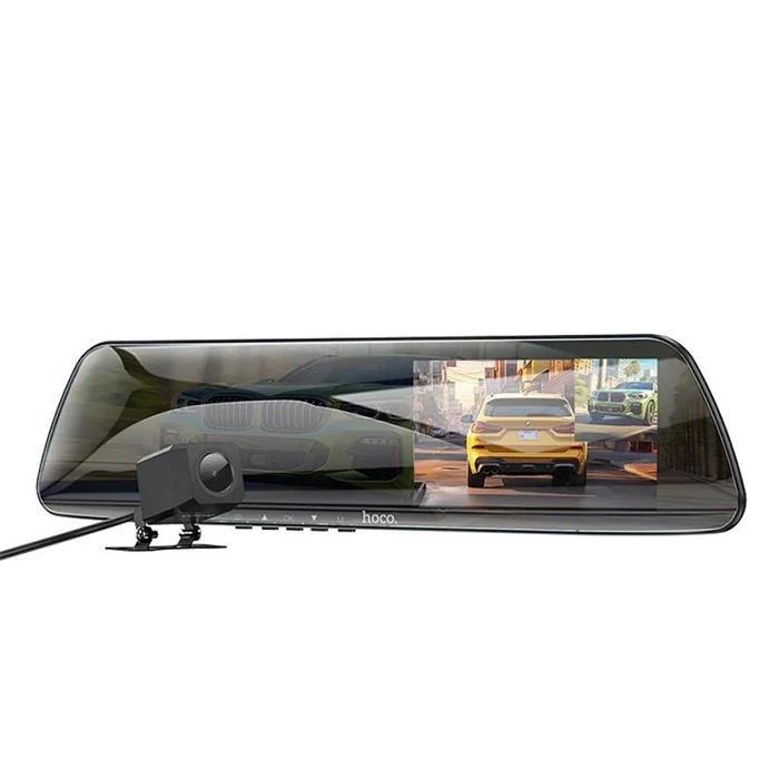 Hoco DV4  DVR Ön Ve Arka Sürüş Kaydedici 45 İnç LCD Dikiz Aynası Araç kamerası-(5775)