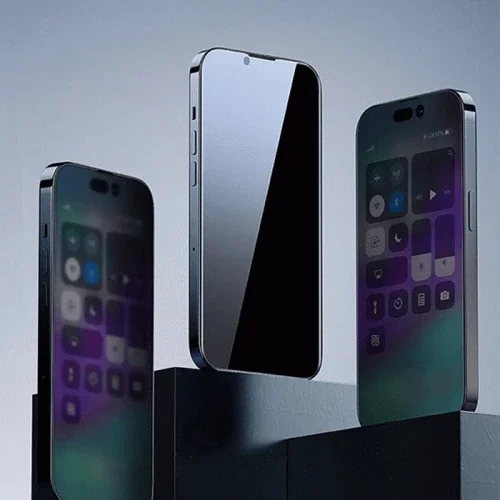 Baseus Crystal iPhone 15 Privacy Full Koruma Tempered Cam Ekran Koruyucu-(5775)