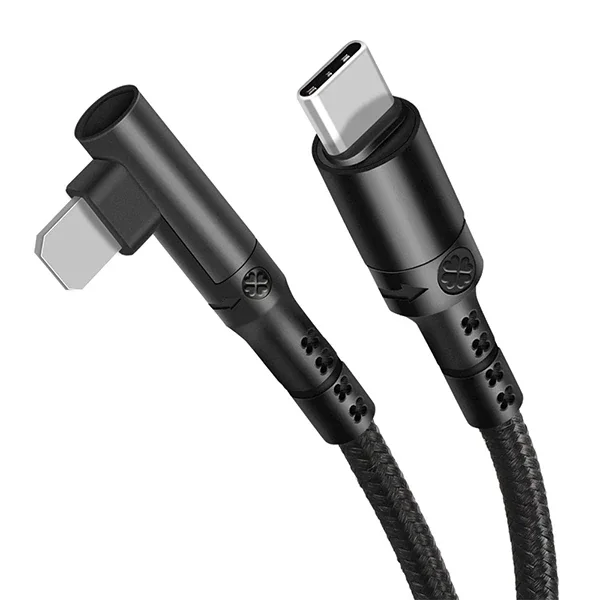 ALLY Type-C to İPhone 20w Lightning Hızlı Şarj Kablosu Oyuncu 90 Derece Kablo-(5775)