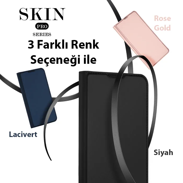 Dux Ducis iPhone 14 Pro 6.1 Kılıf Skin Pro Series Flip Cover Kapaklı Kılıf-(5775)