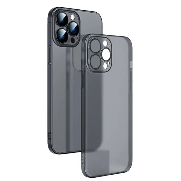 Ally iPhone 13 Pro 6.1inch Frosted Glass Şeffaf Kamera Korumalı Kılıf-(5775)