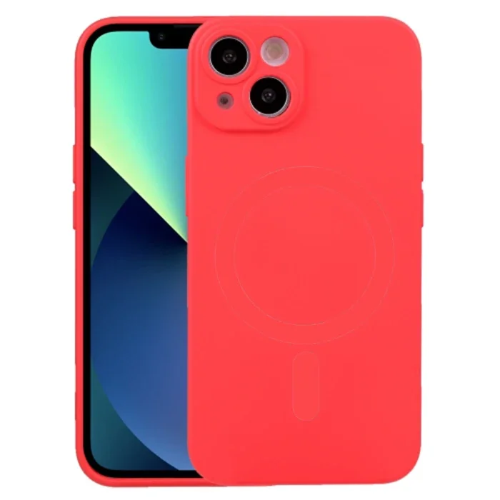 ALLY iPhone 14 6.1inç Liquid Silica Magsafe Uyumlu Silikon Kılıf-(5775)