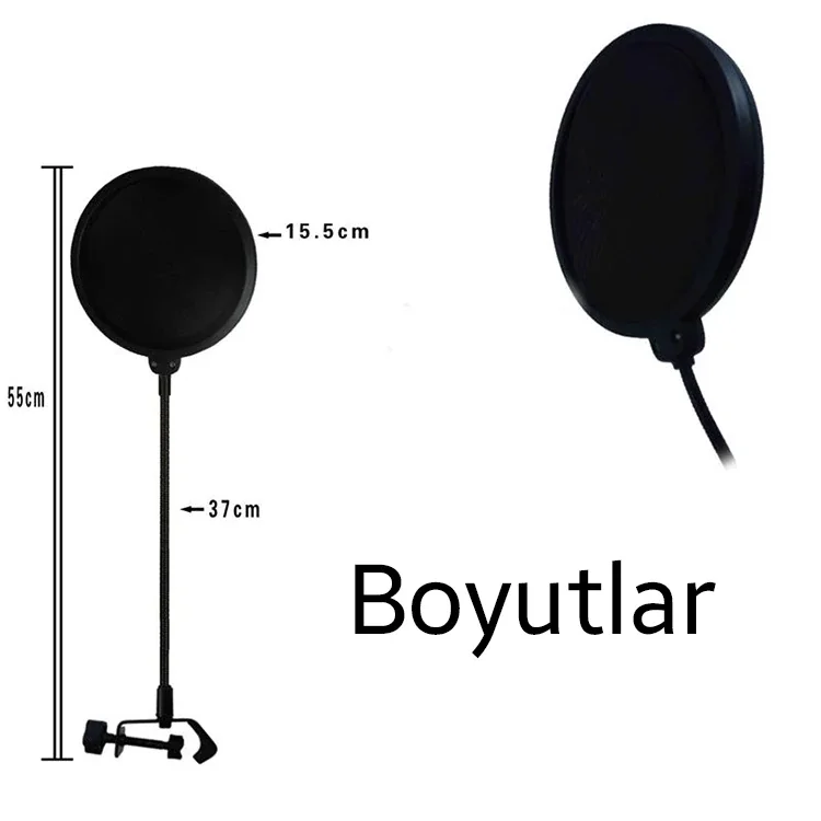 Ally Çift Katman Stüdyo İçin Mikrofon Pop Filtre Youtuber-(5775)