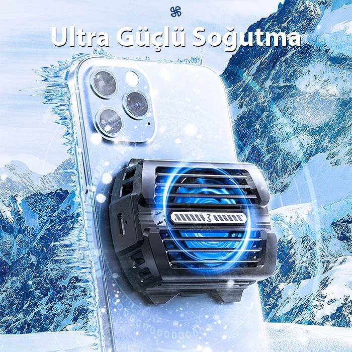 MEMO CX12 Powerbank Girişli Manyetik Cep Telefon Soğutma Fanı Radyatör Soğutucu-(5775)