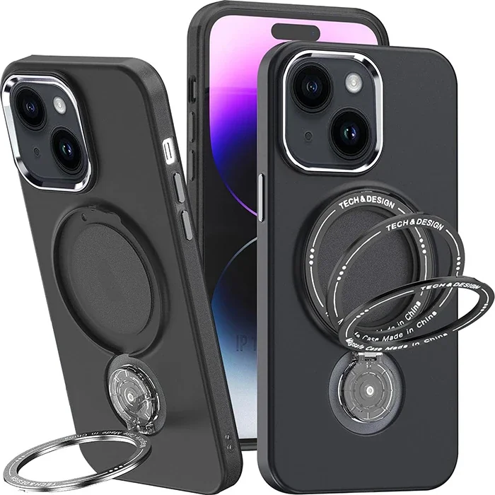 ALLY iPhone 15 Plus İçin Magsafe Uyumlu Standlı Manyetik Silikon Kılıf-(5775)
