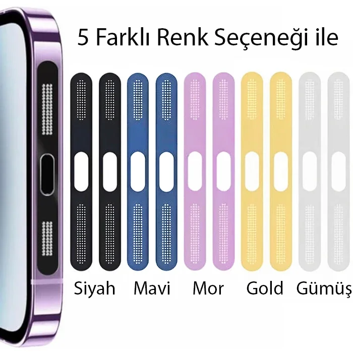 Ally iPhone 15 İçin Anti-Dust Toz Ve Kir Önleyici Sticker 2 Adet Set-(5775)