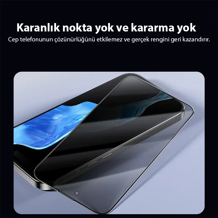 Ally iPhone 14 Privacy Hayalet Full Koruma Tempered Cam Ekran Koruyucu-(5775)