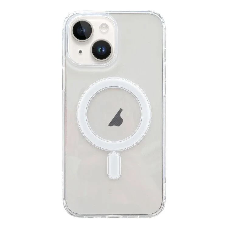 ALLY iPhone 15 Plus Magsafe Uyumlu Manyetik Şeffaf Silikon Kılıf-(5775)