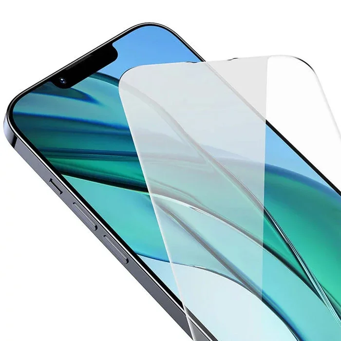 Baseus Crystal Serisi iPhone 15 Pro Full Koruma Tempered Cam Ekran Koruyucu 2 Adet Set-(5775)