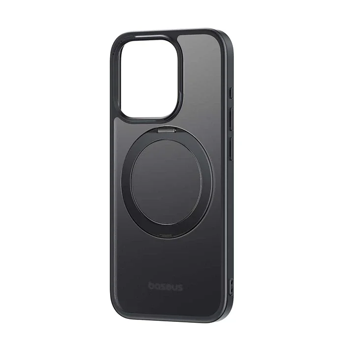 Baseus iPhone 15 Plus SkyRing Serisi Standlı Magsafe Manyetik Kılıf + Tempered Ekran Koruyucu Set-(5775)