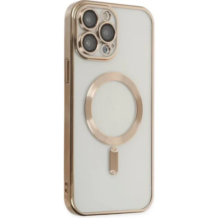 ALLY iPhone 14 Pro Max 6.7inç Renkli Kenar Lazer Çerçeveli Magsafe Uyumlu Silikon Kılıf-(5775)