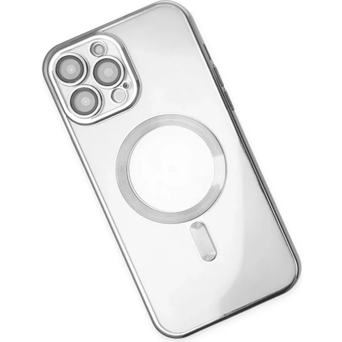 ALLY iPhone 13 Pro 6.1inç Renkli Kenar Lazer Çerçeveli Magsafe Uyumlu Silikon Kılıf-(5775)