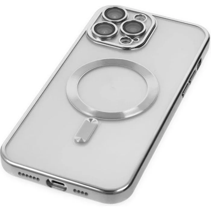 ALLY iPhone 13 Pro 6.1inç Renkli Kenar Lazer Çerçeveli Magsafe Uyumlu Silikon Kılıf-(5775)