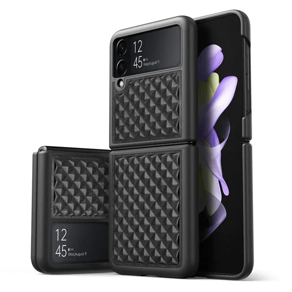 Dux Ducis Venice Series Samsung Galaxy Z Flip3 5G için Premium Deri Kılıf-(5775)