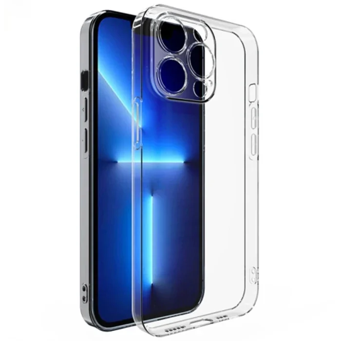 Ally iPhone 12 Pro Max 6.7inç Kılıf Kamera Korumalı Ultra İnce Şeffaf Silikon Kılıf-(5775)