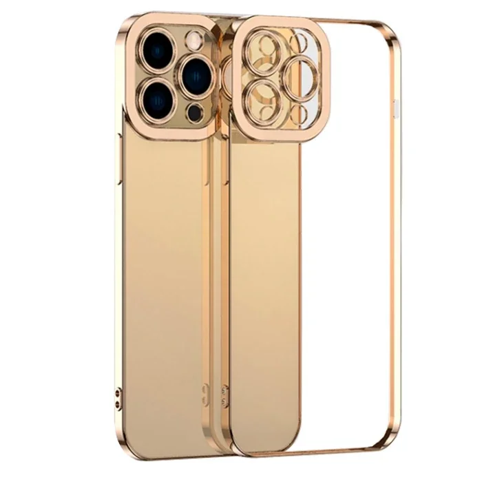 ALLY Fashion Series iPhone 12 Pro Max Kılıf Renkli Kenar Lazer Çerçeveli Silikon Kılıf-(5775)