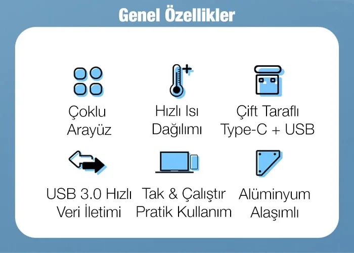 ALLY A-807 5in1 Type-C + USB Girişli USB 3.0 Çoğaltıcı Hub Adaptör-(5775)