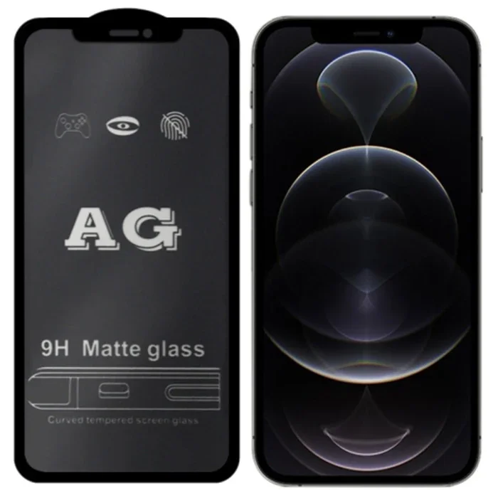 ALLY iPhone 12 -12 Pro 6.1inç Full Glue Matte Tempered Cam  Ekran Koruyucu-(5775)
