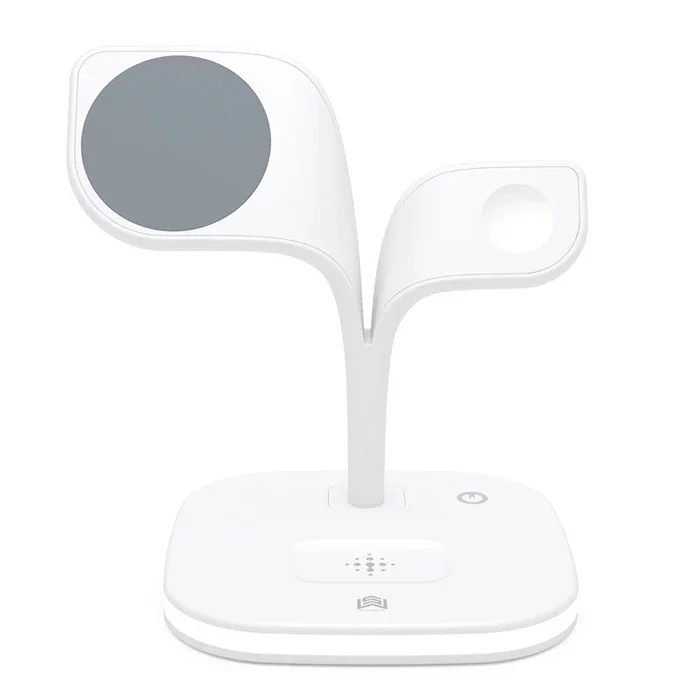Ally 5in1 iPhone 15-14-13-12 Apple Watch Tutucu Kablosuz Şarj İstasyonu Hızlı Şarj Standı LED Işıklı-(5775)