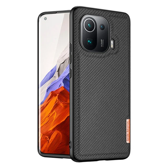 Dux Ducis Fino Serisi Xiaomi Mi 11 Pro Kılıf Premium Dokuma Silikon Kılıf-(5775)