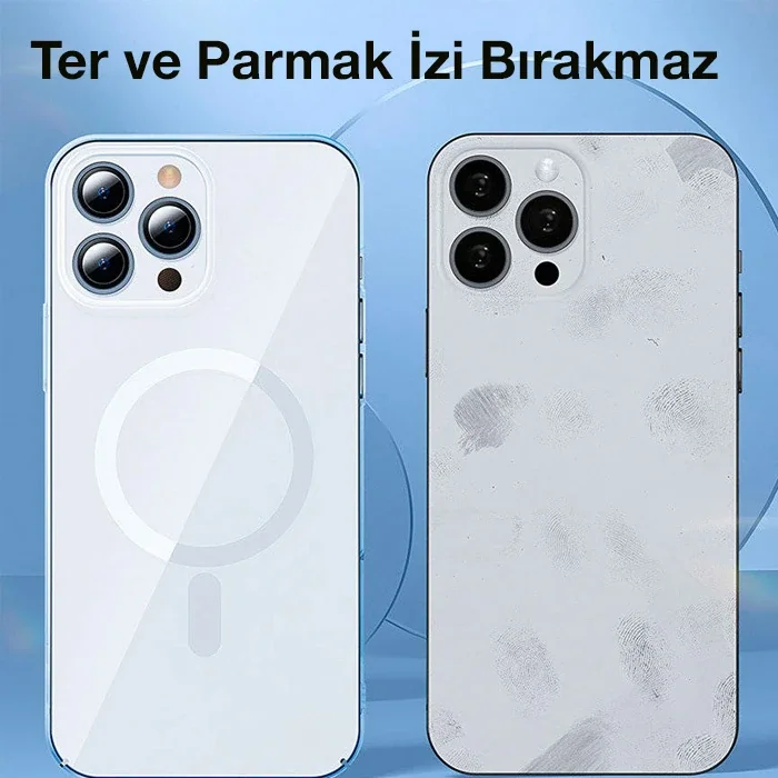 Baseus Crystal iPhone 13 Pro Magsafe Silikon Kılıf + Tempered Ekran Koruyucu Set-(5775)
