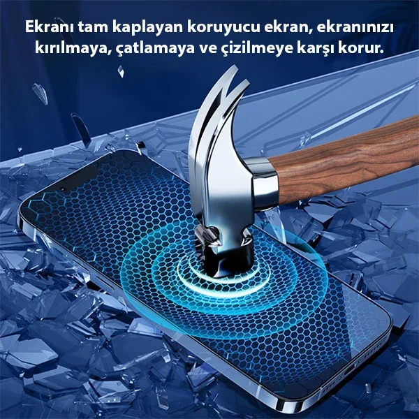 GOR iPhone 13 Pro Max Darbe Emici Ekran Koruyucu Jelatin 5 Adet Set-(5775)