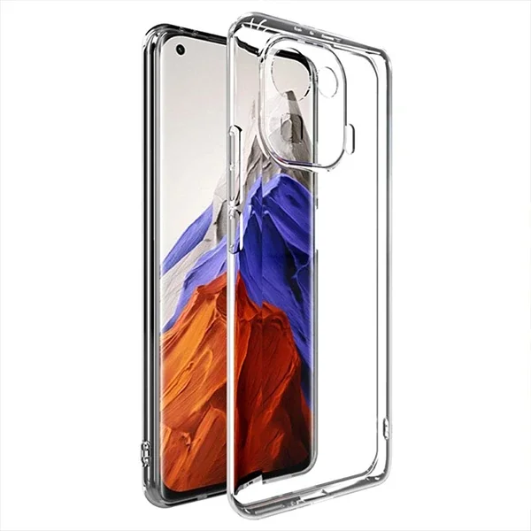 GOR Xiaomi Mi 11 Pro Kılıf Kamera Korumalı Şeffaf Silikon Kılıf-(5775)