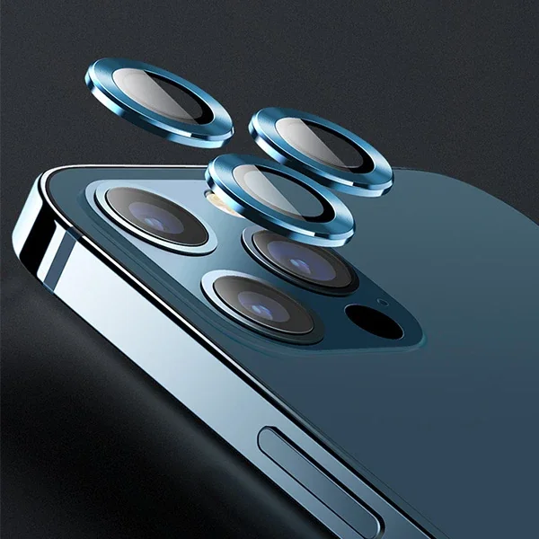 USAMS İphone 12 Pro 3D Metal Çerçeveli Kamera Lens Koruyucu-(5775)