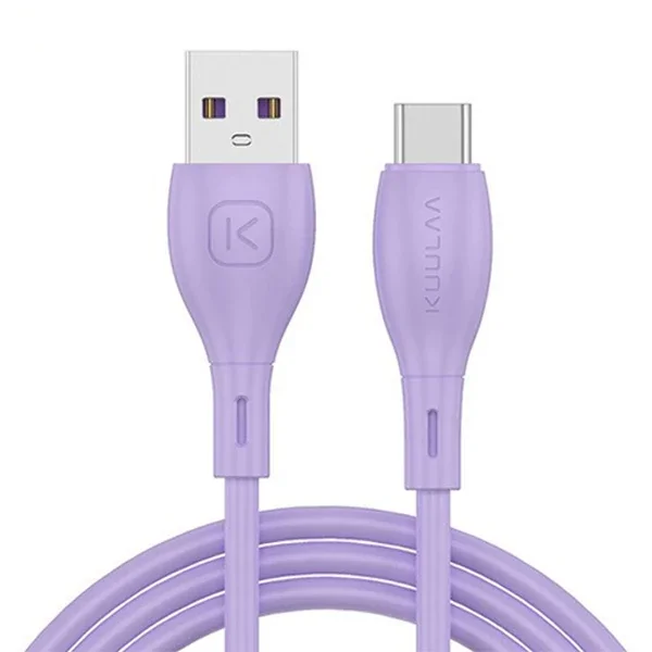 KUULAA Liquid Silicone USB Type C QC3.0 Hızlı Şarj Kablosu 1metre-(5775)