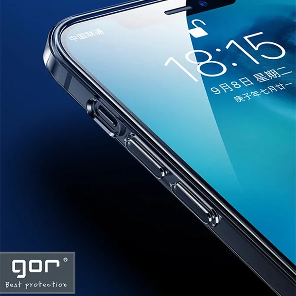 GOR İPhone 12 Pro 6.1 inch Kılıf Kamera Korumalı Şeffaf Silikon Kılıf-(5775)