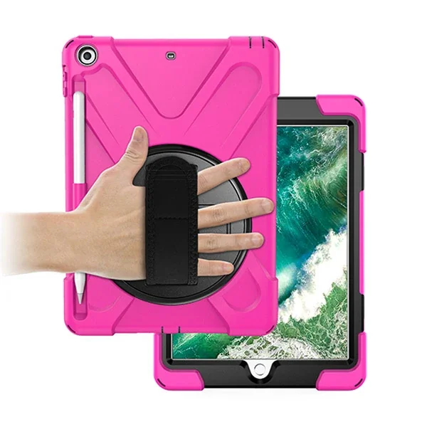 İPad 9.72017 İPad 9.7 2018 Kalem Yerli Standlı Zırh Kılıf/shockproof case-(5775)